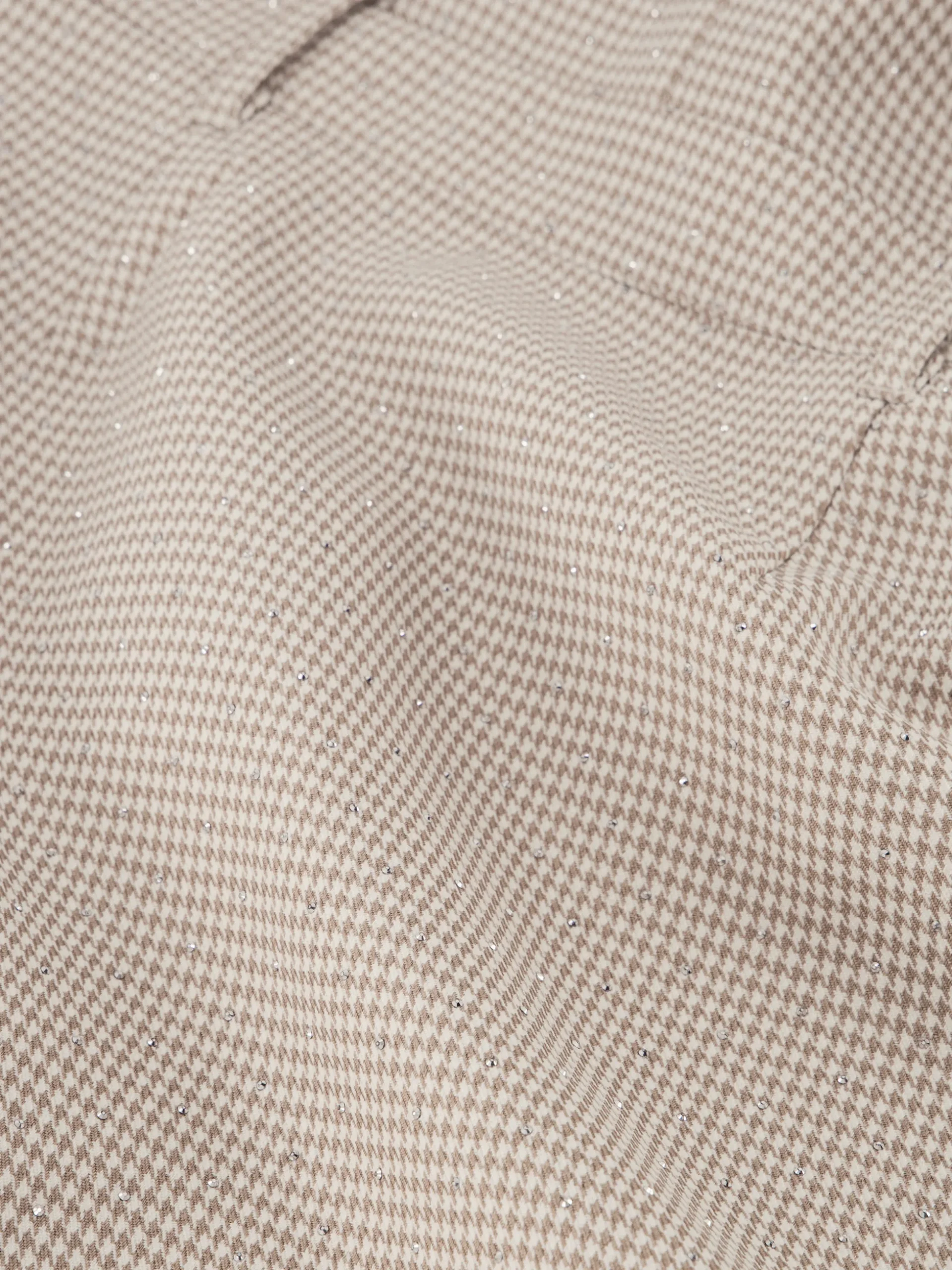 Aansluitende blazer jurk met pied-de-poule patroon en strass steentjes