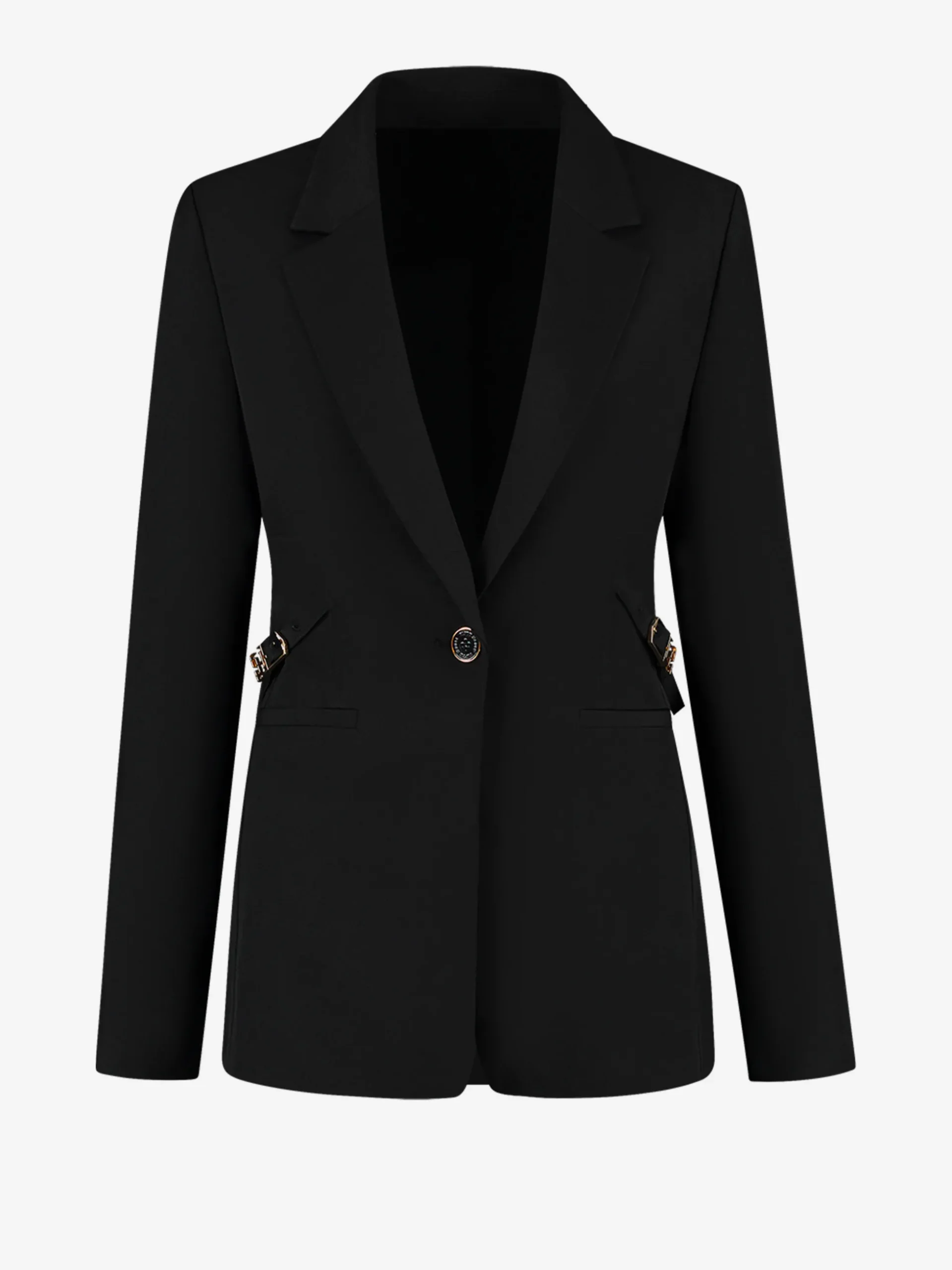 Aansluitende blazer met gesp detail
