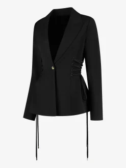 Aansluitende blazer met veter details