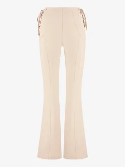 Aansluitende flared broek met veter details