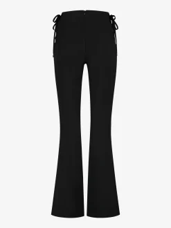 Aansluitende flared broek met veter details