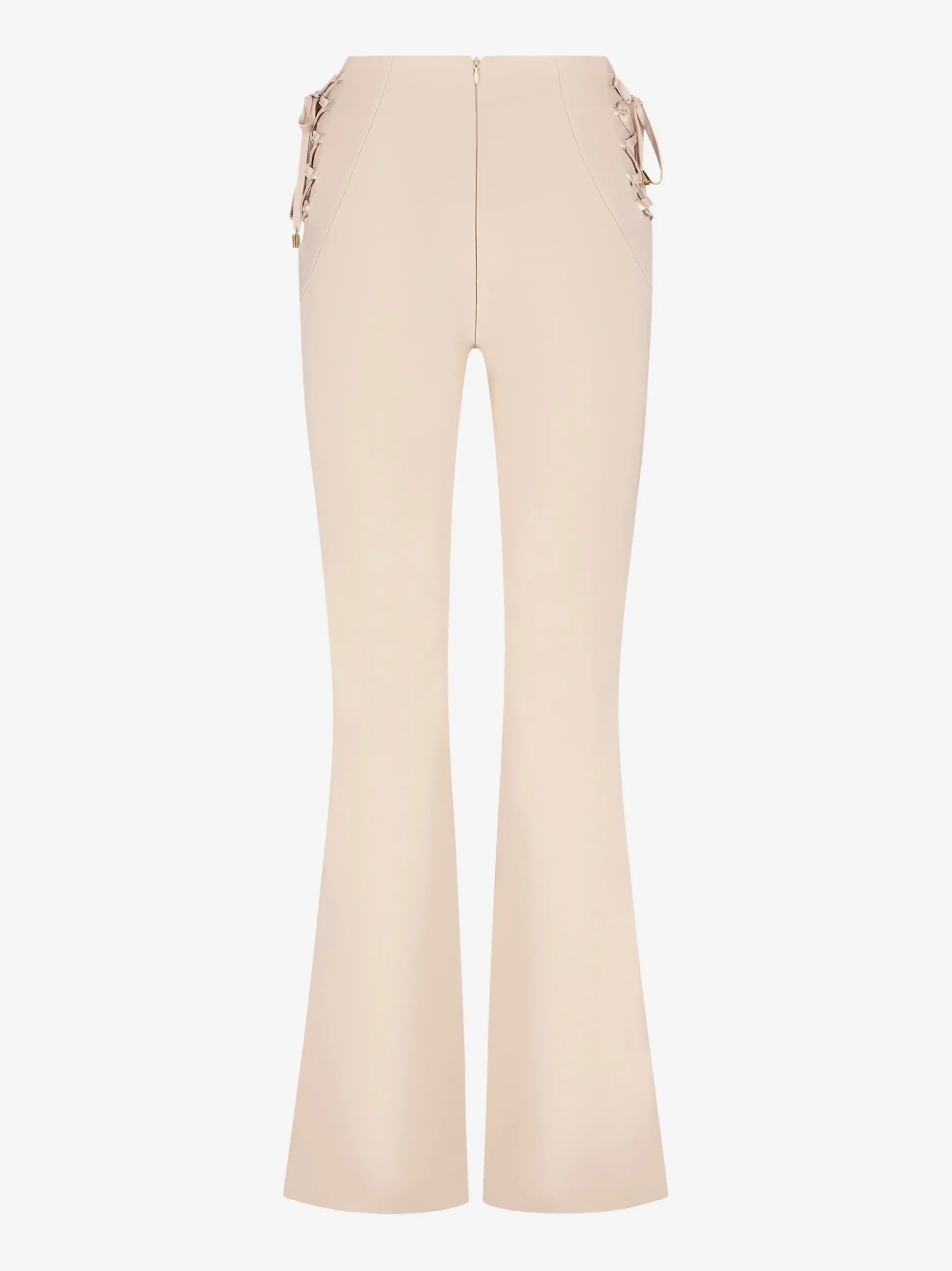 Aansluitende flared broek met veter details