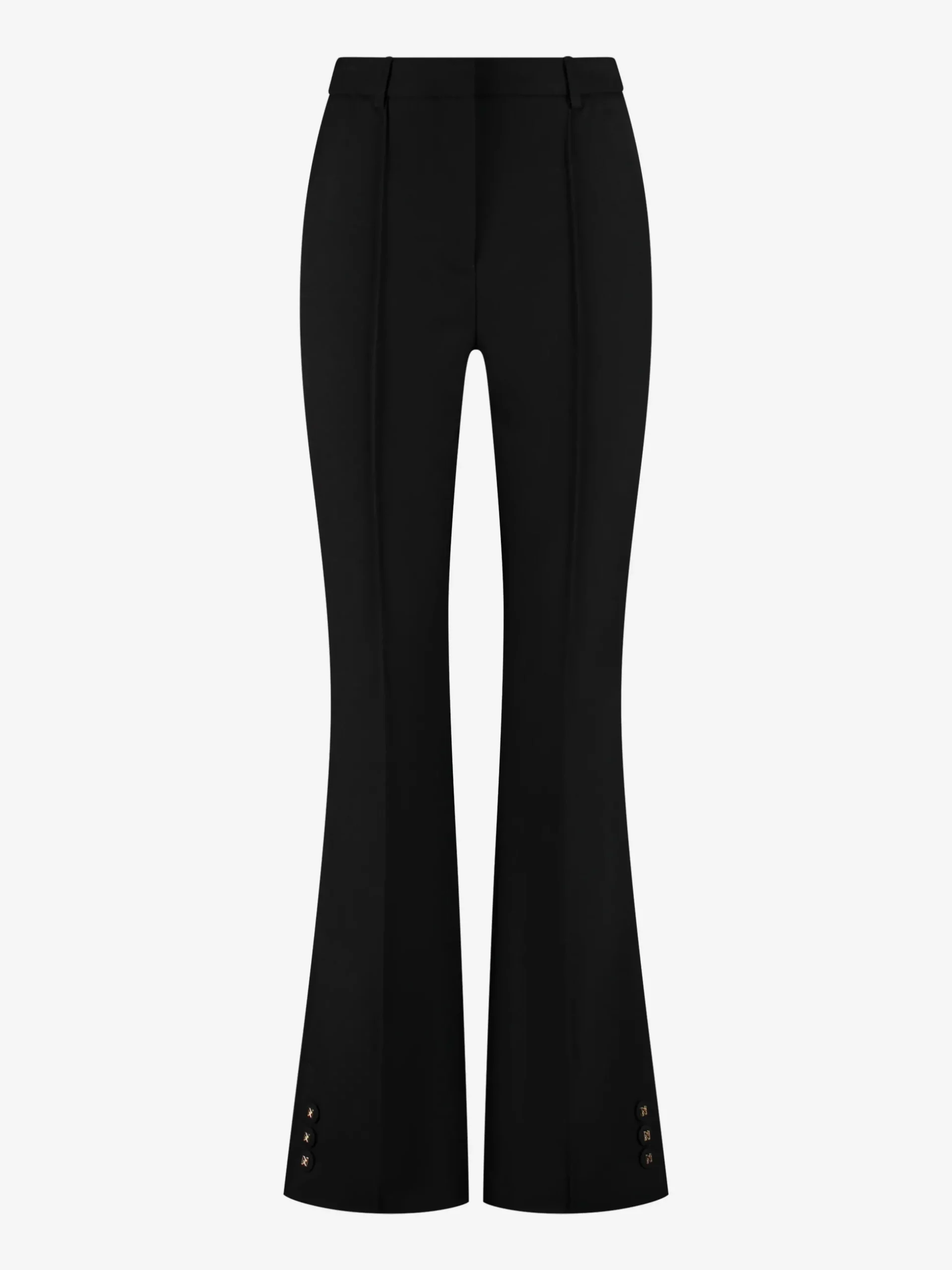 Aansluitende flared pantalon met naden en N-knopen