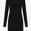 Aansluitende glitter jurk met detail op schouder