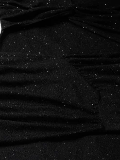 Aansluitende glitter jurk met detail op schouder