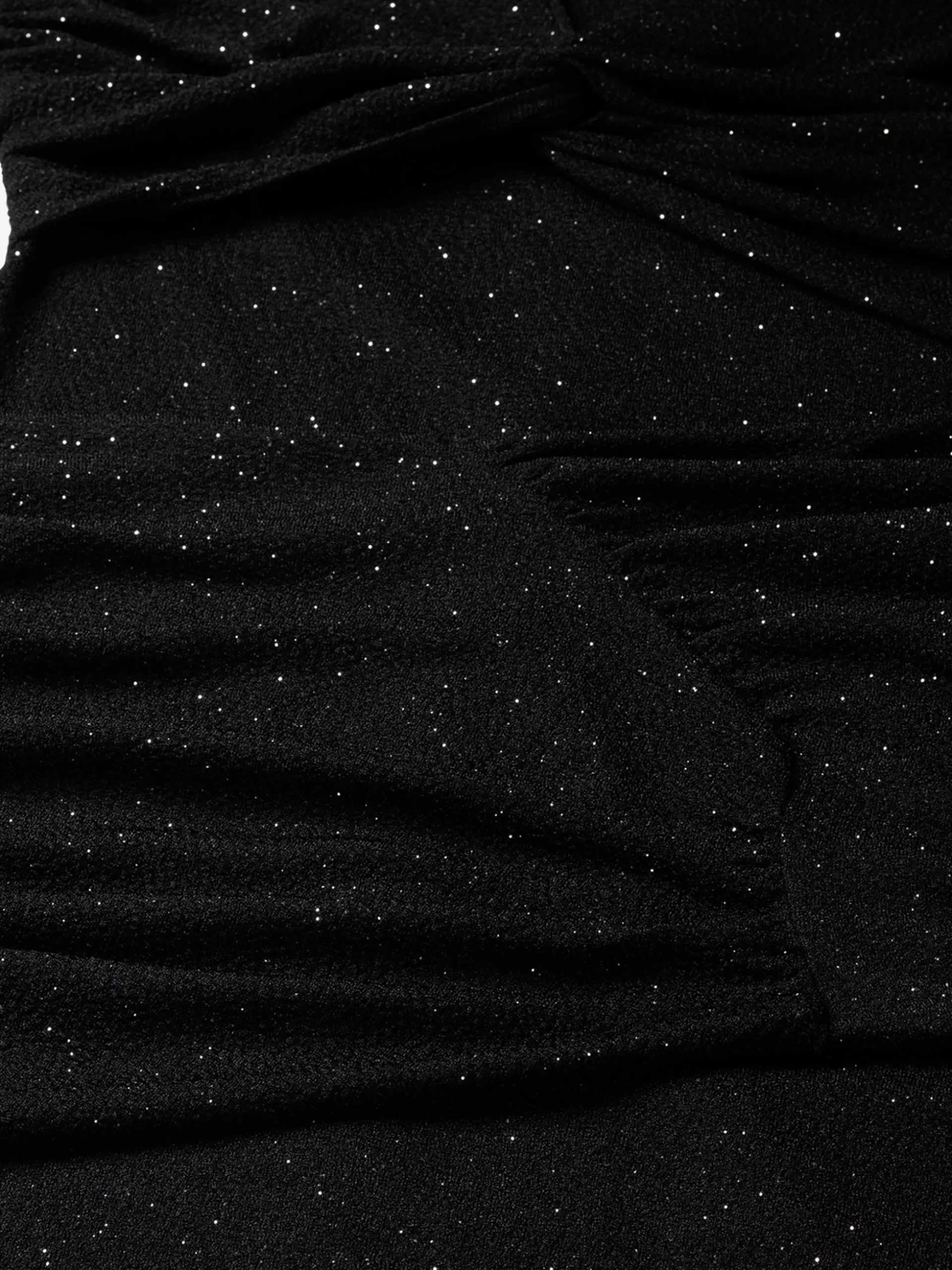 Aansluitende glitter jurk met detail op schouder