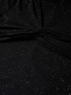 Aansluitende glitter top met gedrapeerd detail