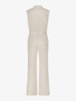 Aansluitende jumpsuit met rij FH knopen en wijde pijpen
