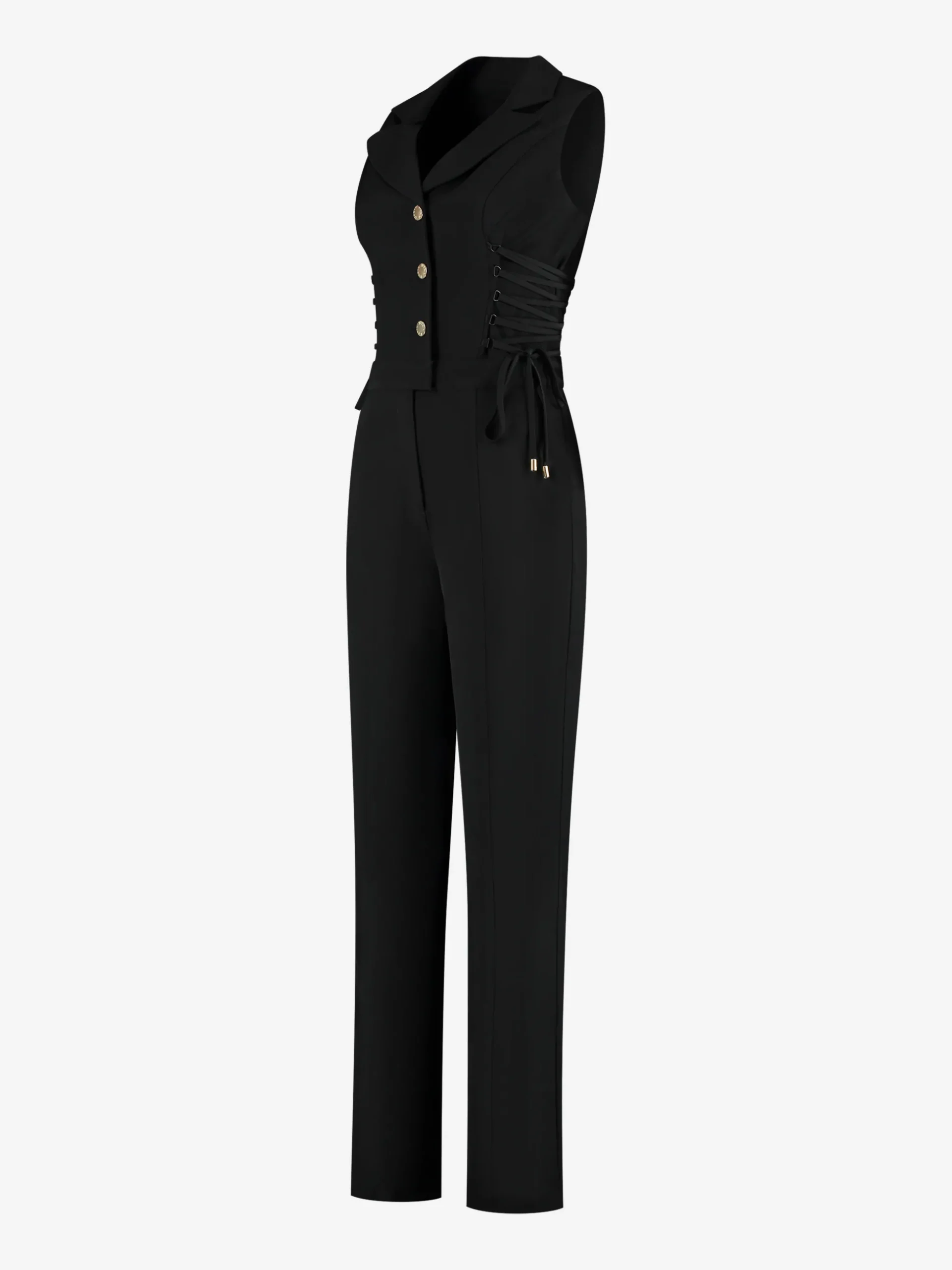 Aansluitende jumpsuit met veter details
