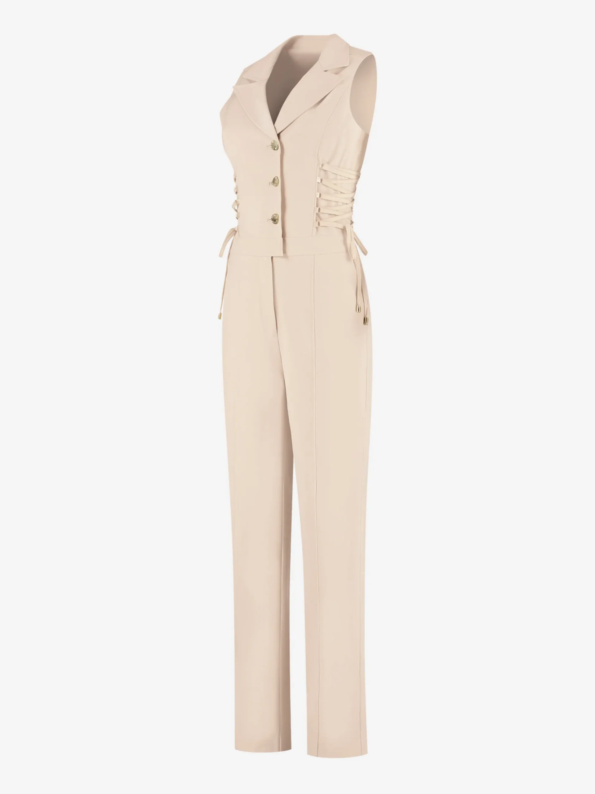 Aansluitende jumpsuit met veter details