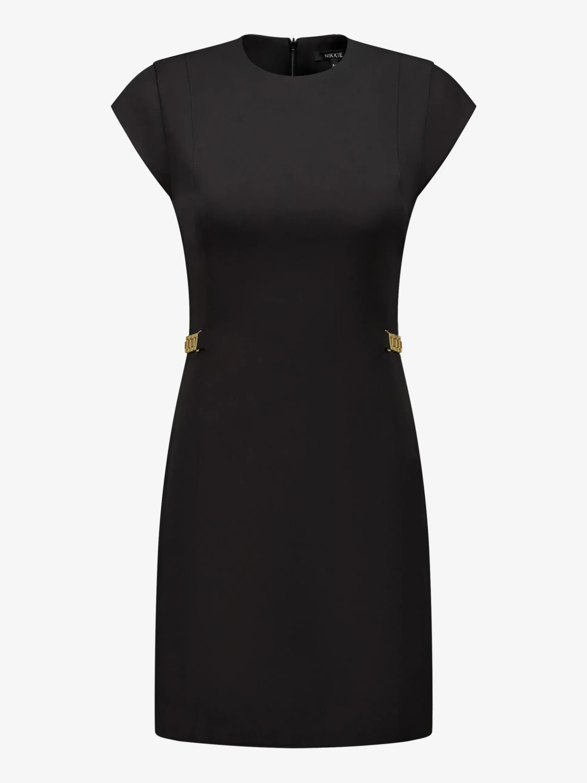 Aansluitende jurk met ketting details bij de taille