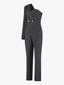 Aansluitende one shoulder jumpsuit