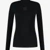 Aansluitende top met logo patch en col