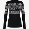 Aansluitende top met logo patroon en col
