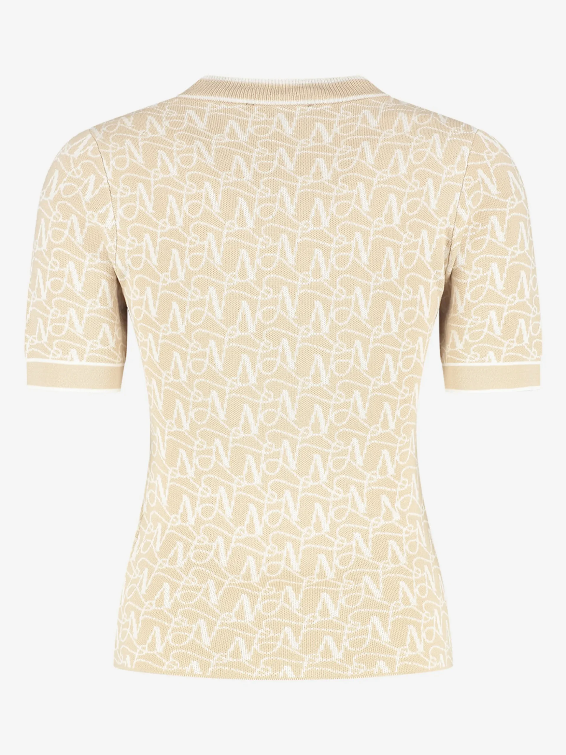 Aansluitende top met logo patroon en ketting detail