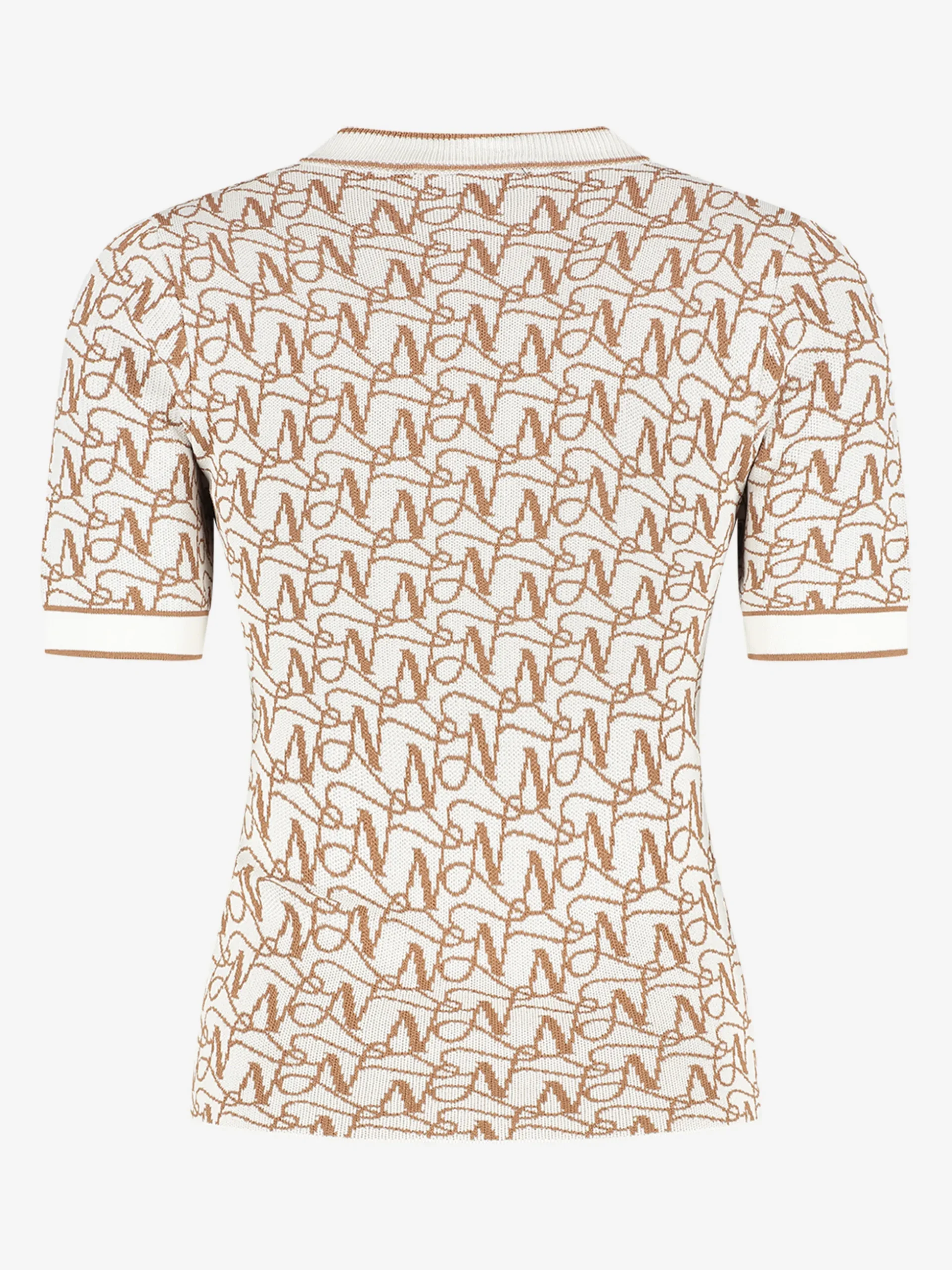 Aansluitende top met logo patroon en ketting detail