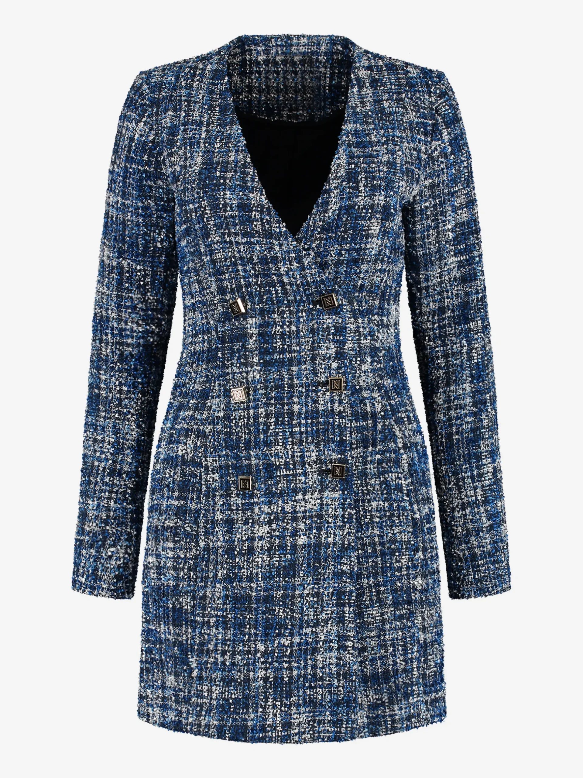 Aansluitende tweed jurk