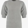 Ajour gebreide top met pofmouwen