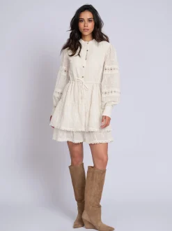 A-lijn jurk van broderie anglaise met cut-out details