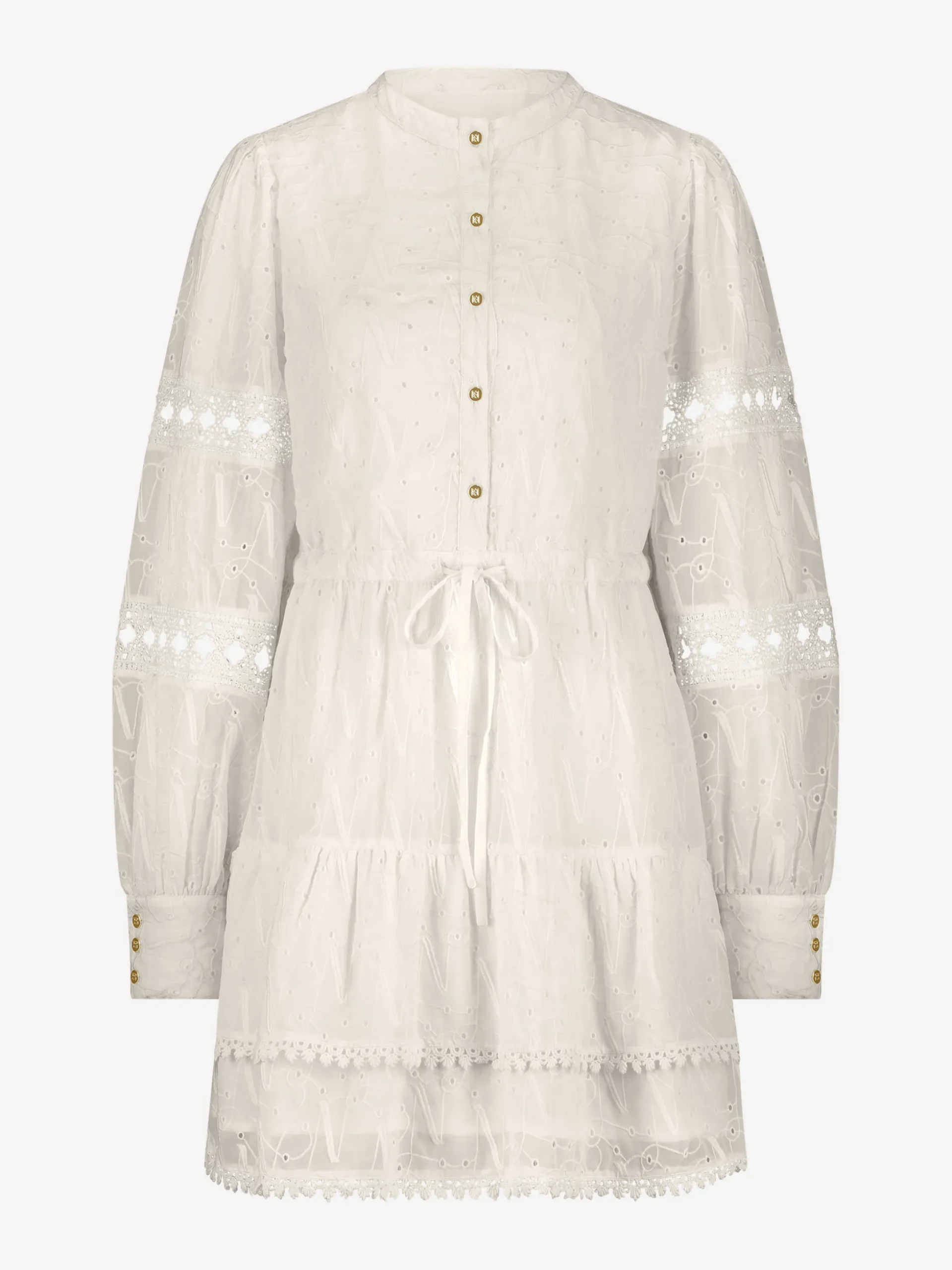A-lijn jurk van broderie anglaise met cut-out details