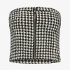 Bandeau top met pied-de-poule patroon
