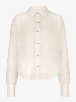 Blouse met broderie anglaise