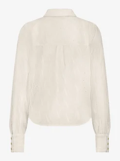 Blouse met broderie anglaise