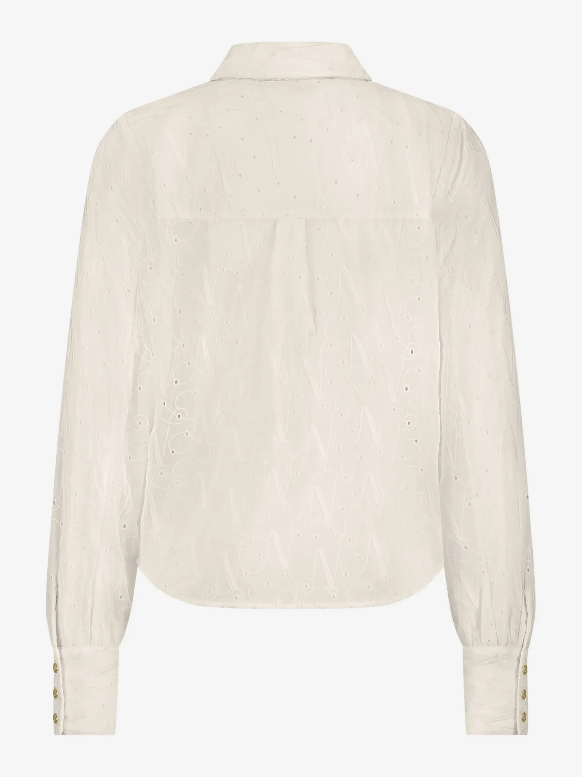 Blouse met broderie anglaise