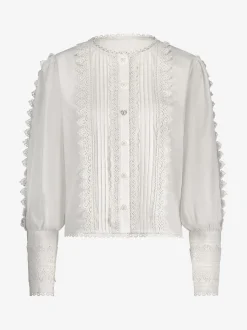 Blouse met broderie en ballonmouwen