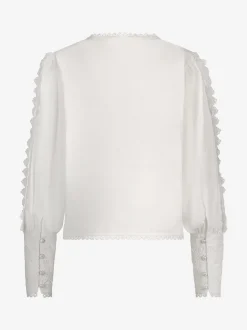 Blouse met broderie en ballonmouwen