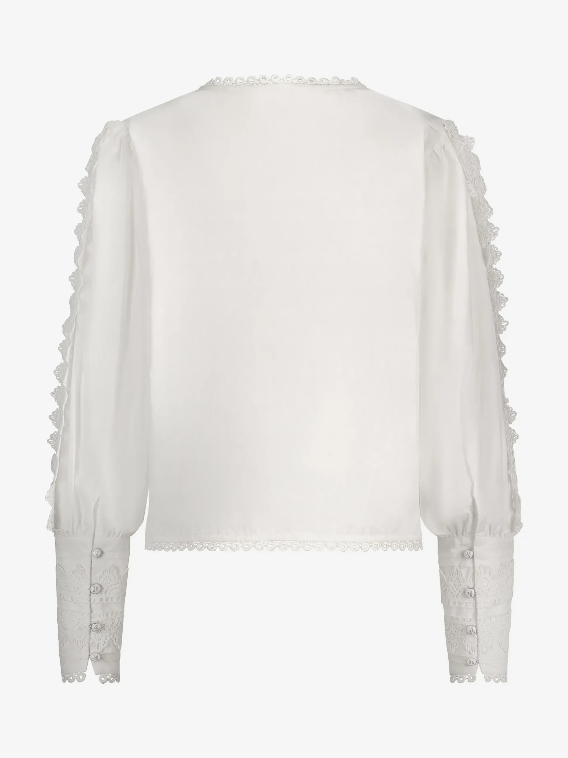 Blouse met broderie en ballonmouwen