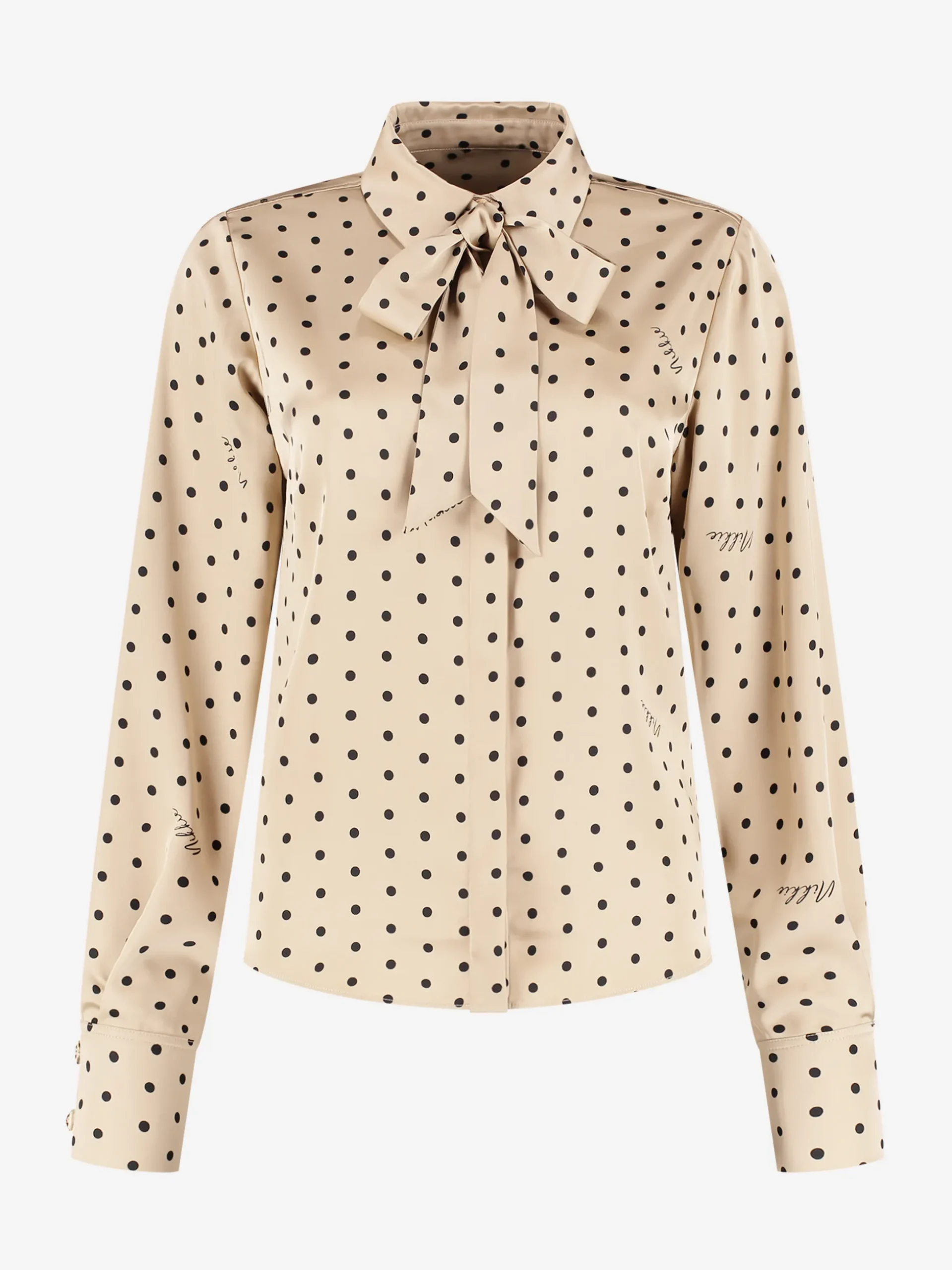 Blouse met stippen en strikkoord