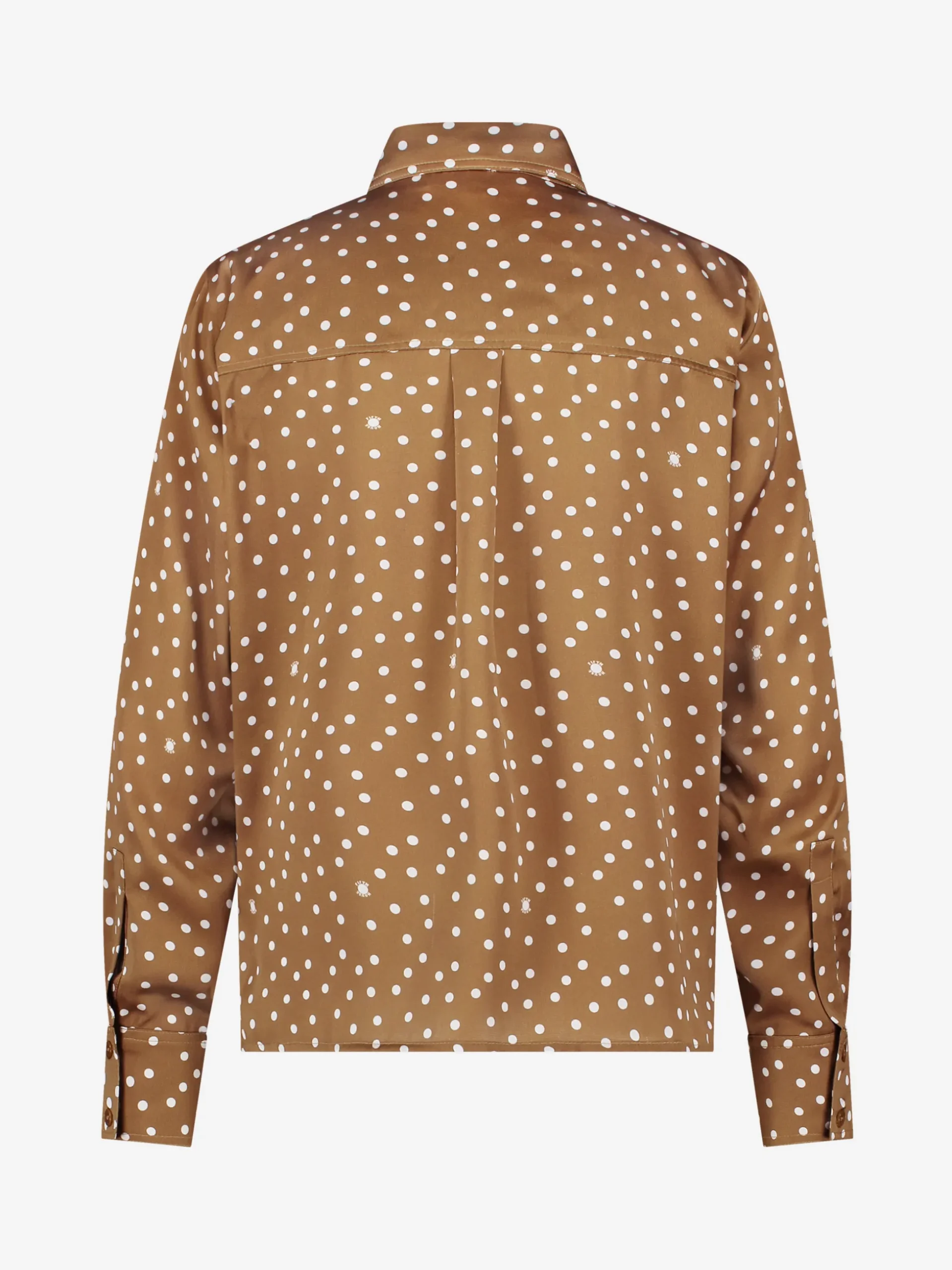 Blouse met stippen en strikkoord