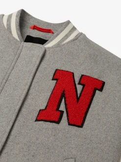 Bomberjack met N-logo en geborduurde university print