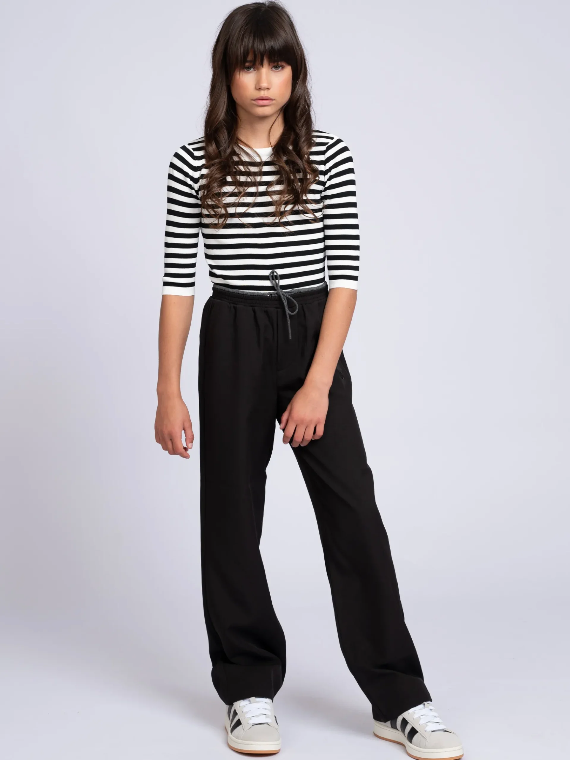Broek met dubbele tailleband en trekkoord