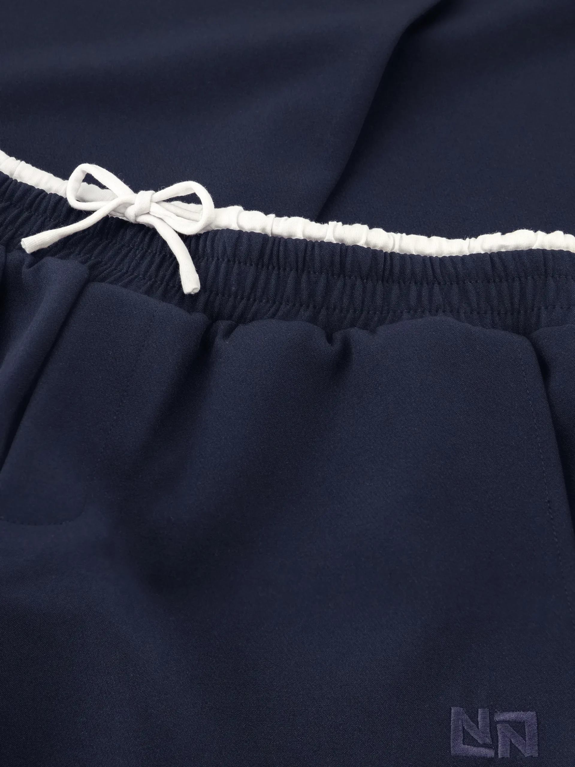 Broek met dubbele tailleband en trekkoord