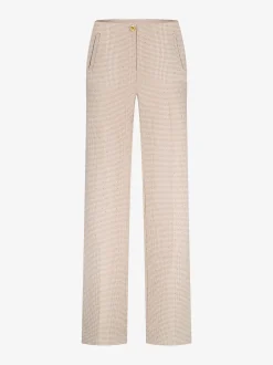 Broek met pied-de-poule patroon en strass steentjes