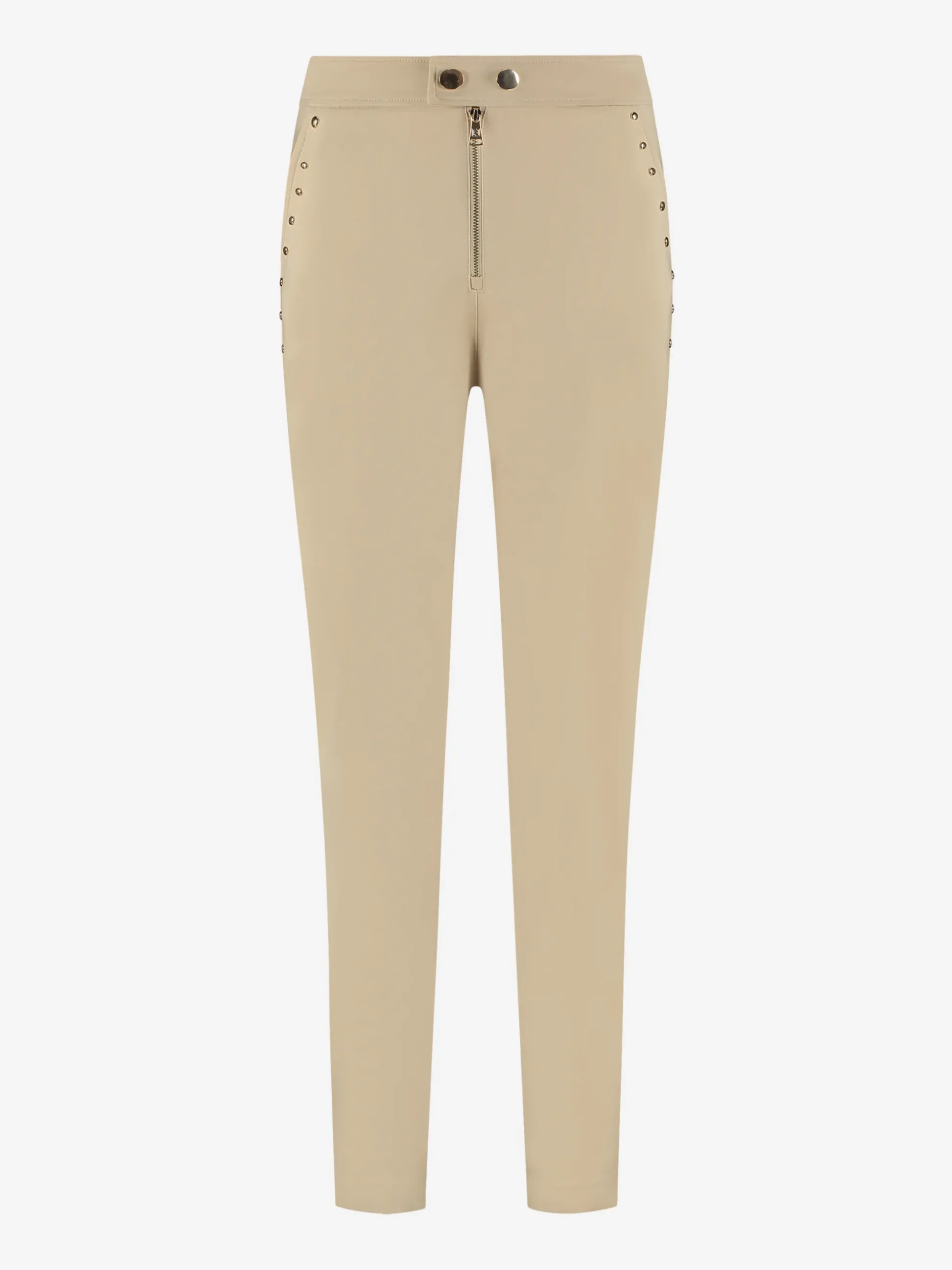 Broek met rits en decoratieve studs