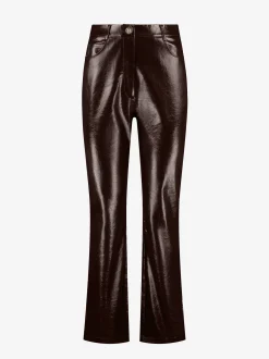 Broek van imitatieleer met craquelu00e9 patroon