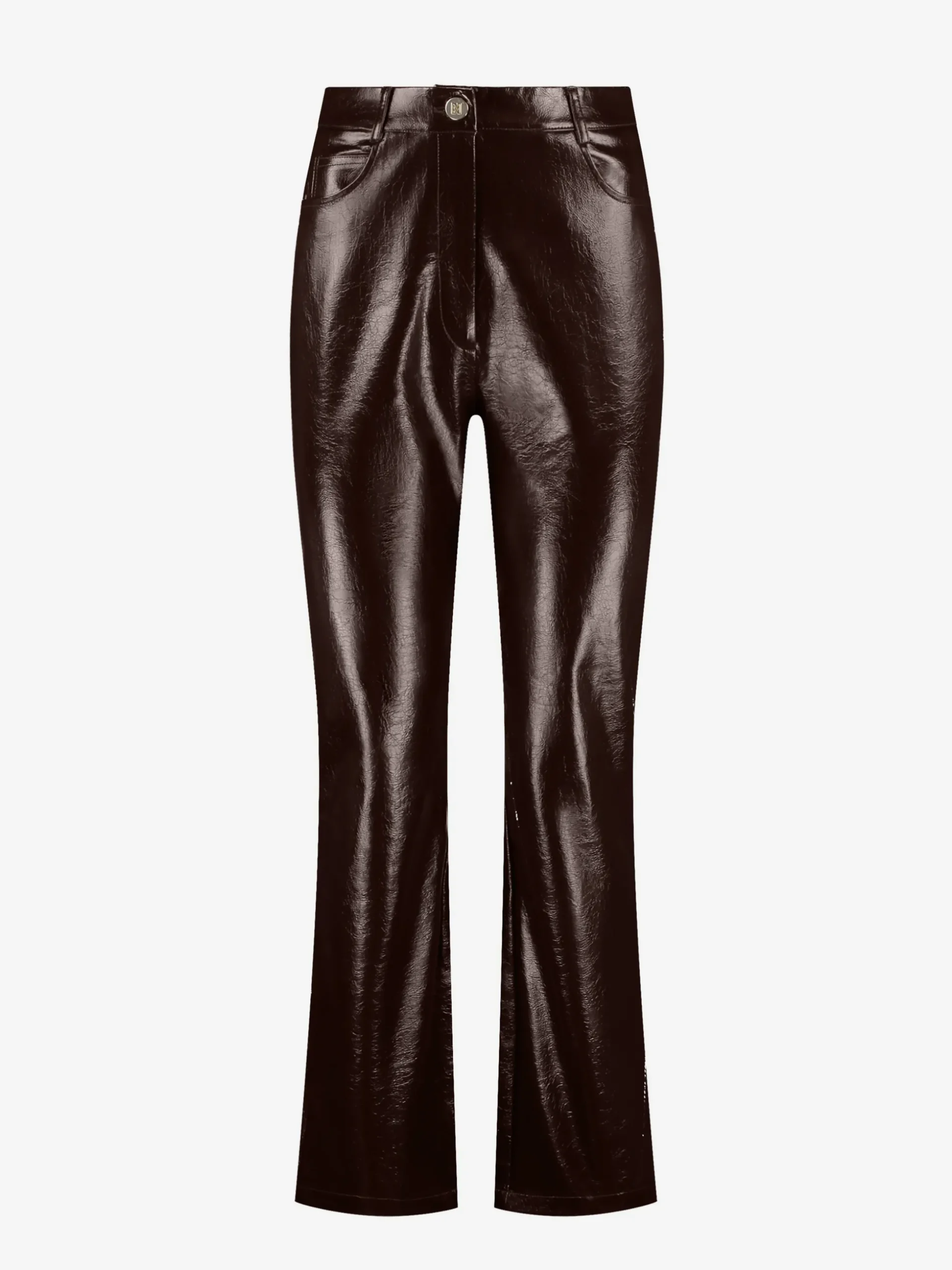 Broek van imitatieleer met craquelu00e9 patroon