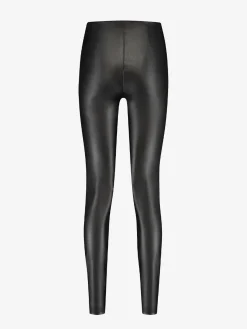 Broek van imitatieleer met hoge taille