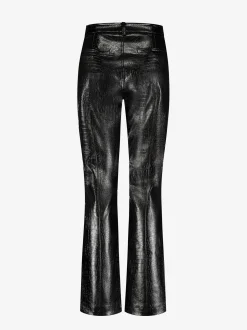 Broek van imitatieleer met croco patroon