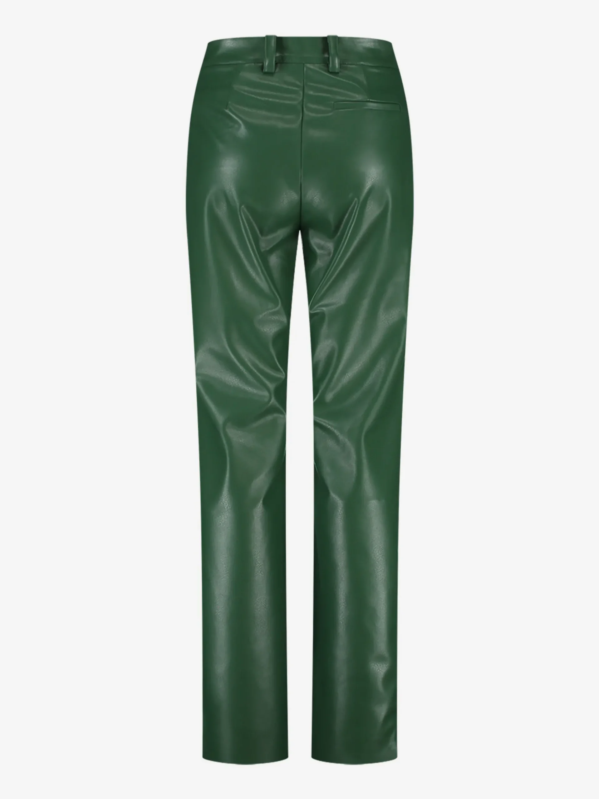Broek van imitatieleer met wijde pijpen