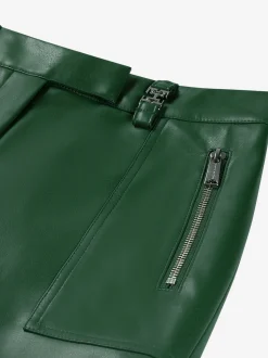 Broek van imitatieleer met wijde pijpen