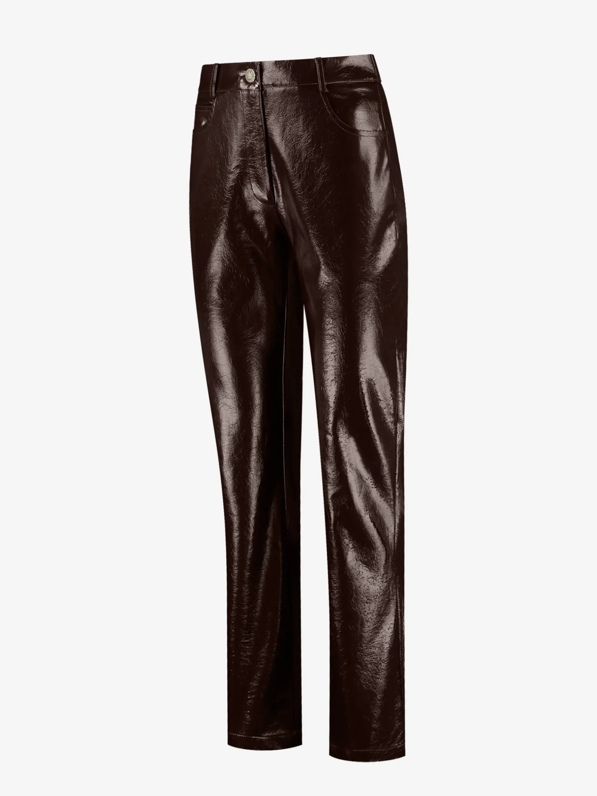 Broek van imitatieleer met craquelu00e9 patroon