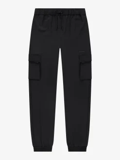 Cargo broek met elastische tailleband en trekkoord