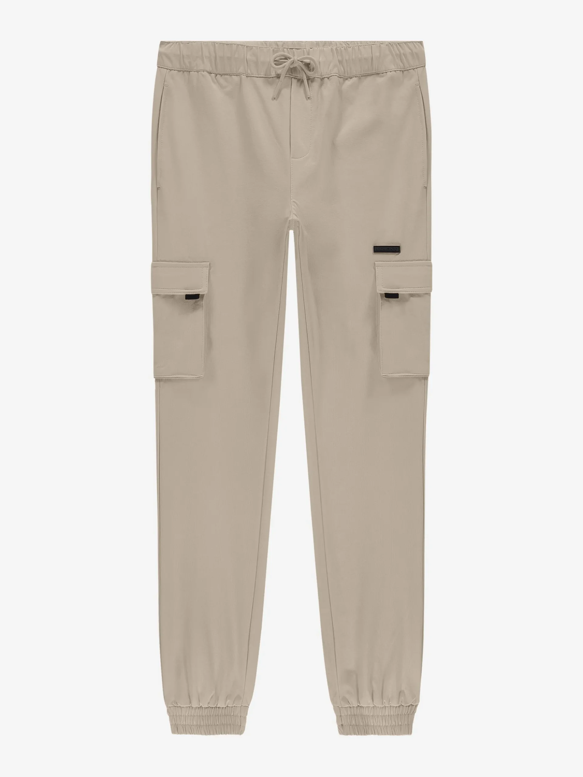 Cargo broek met elastische tailleband en trekkoord