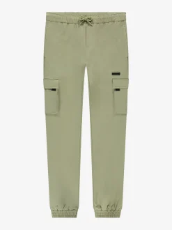 Cargo broek met elastische tailleband en trekkoord