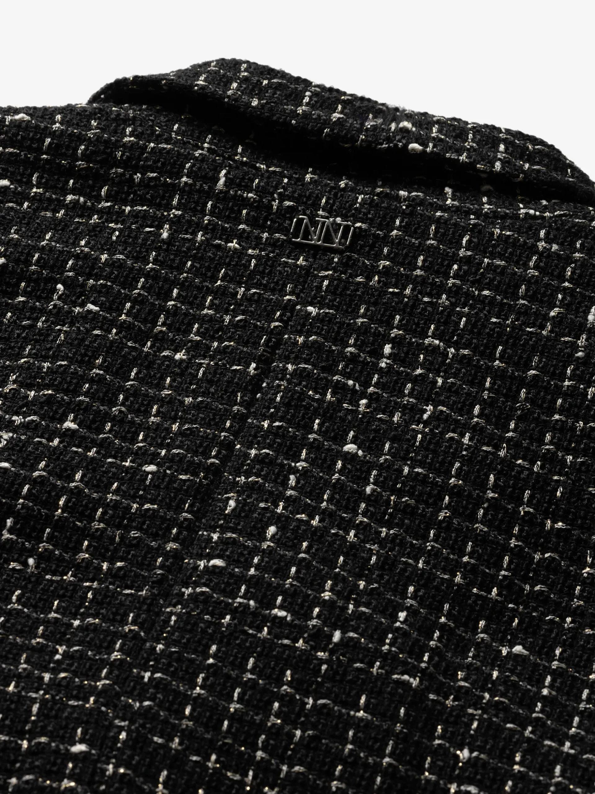 Cropped blazer met pied-de-poule patroon