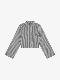 Cropped blouse met wijde mouwen en strass details